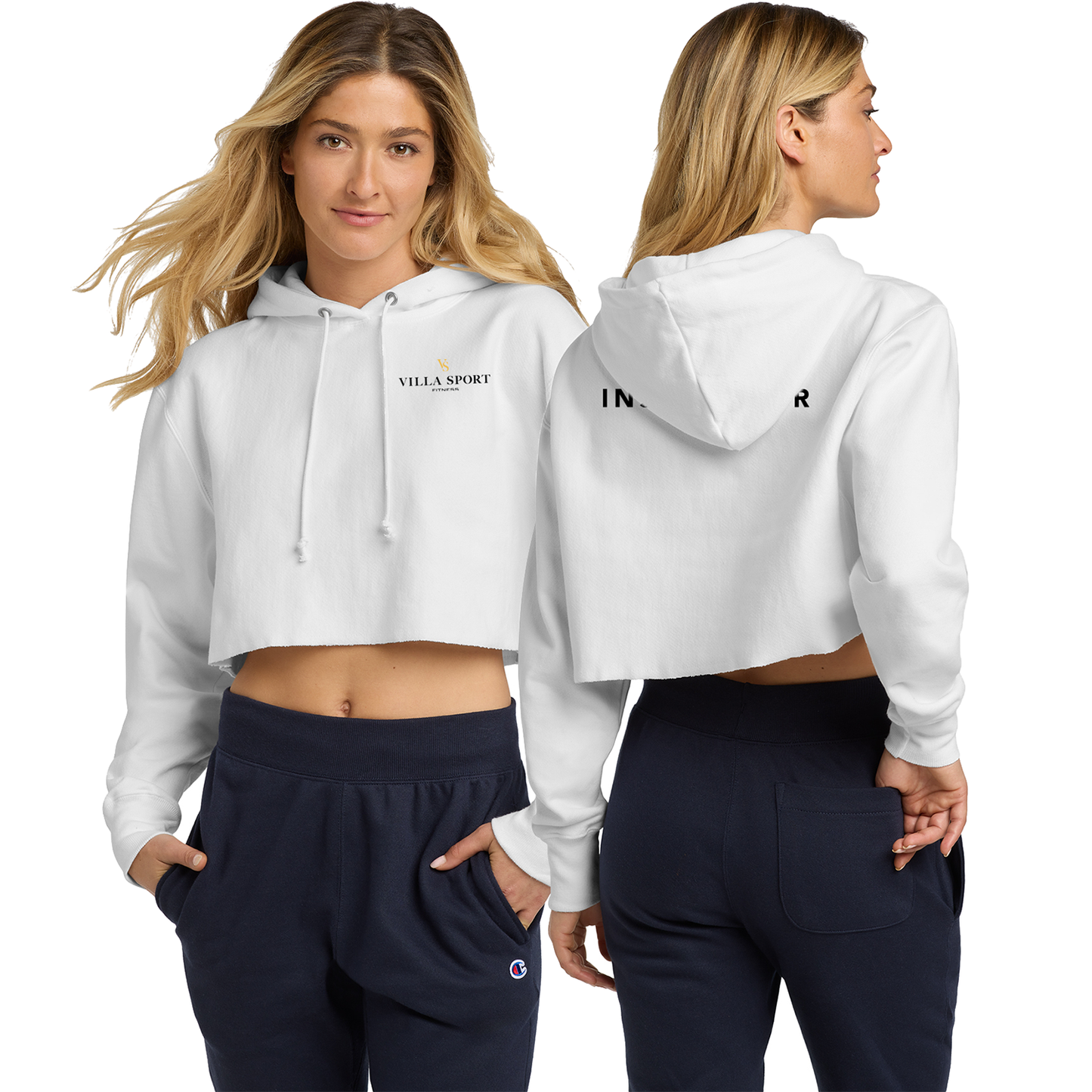 Instructor - Ladies Cropped Cut-Off Hooded Sweatshirt